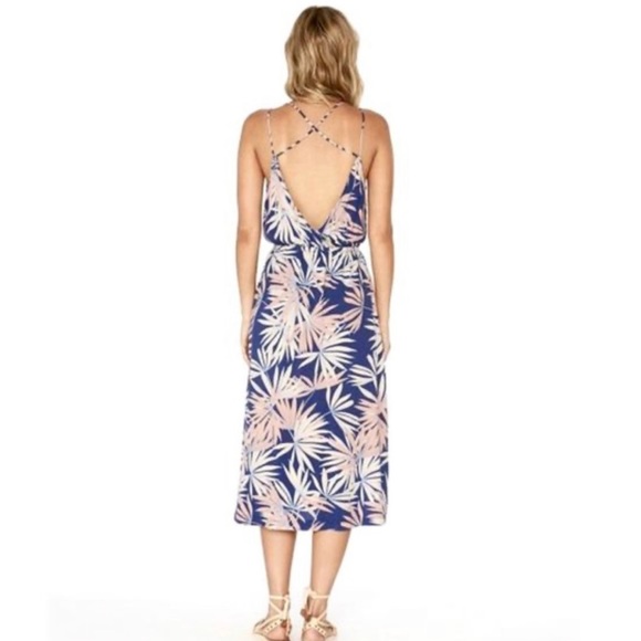 L*Space Blue Polynesian Palm Dressπππ - Picture 2 of 13